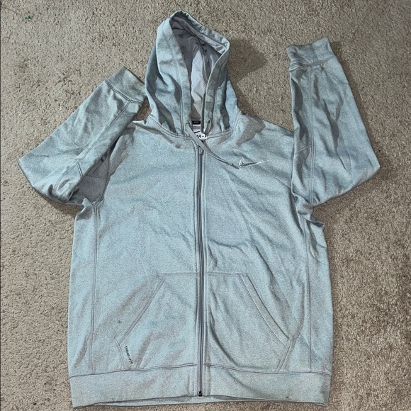 Nike Light Gray Full-Zip Hoodie - Picture 1 of 2